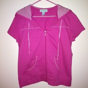 SILVERWEAR Women's Pink Zip Up Hoodie Medium